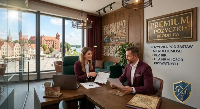 Eleganckie biuro Stay Safe Sound  pożyczek pod zastaw nieruchomości bez BIK w Brodnicy