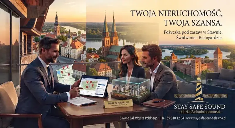Klienci z Darłowa rozmawiają o pożyczce pod zastaw nieruchomości z doradcą Stay Safe Sound