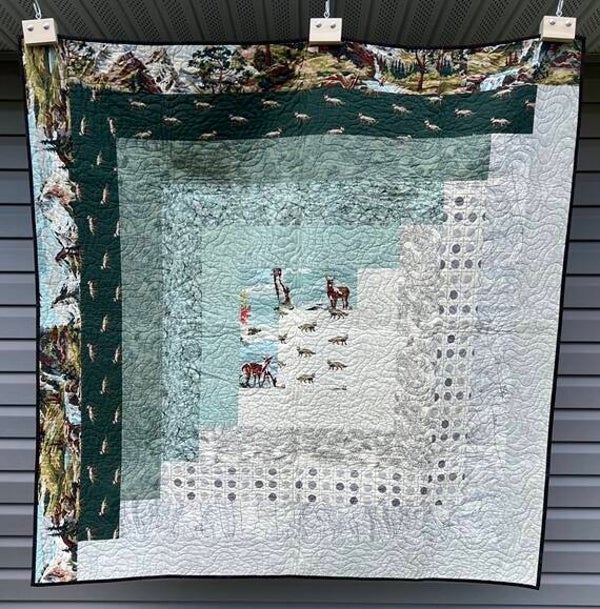 Modern Log Cabin 56" x 56"
