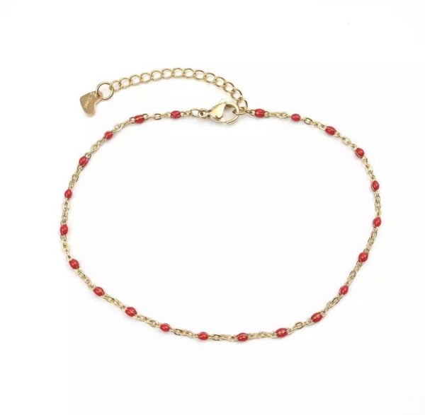 Enkelbandje Red Drops