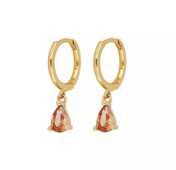 Earring Orange diamond