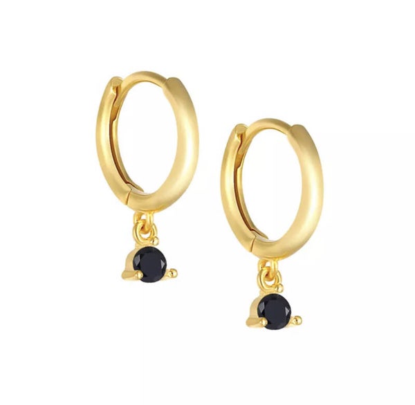 Earring Black Stone