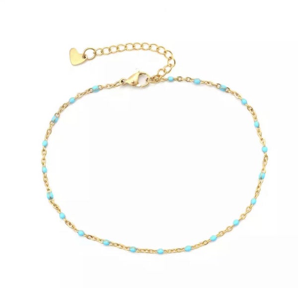 Enkelbandje Light blue Drops