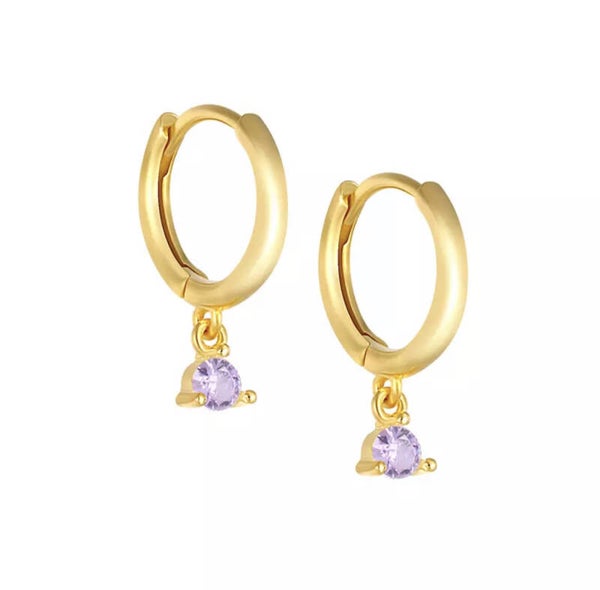 Earring Purple Stone