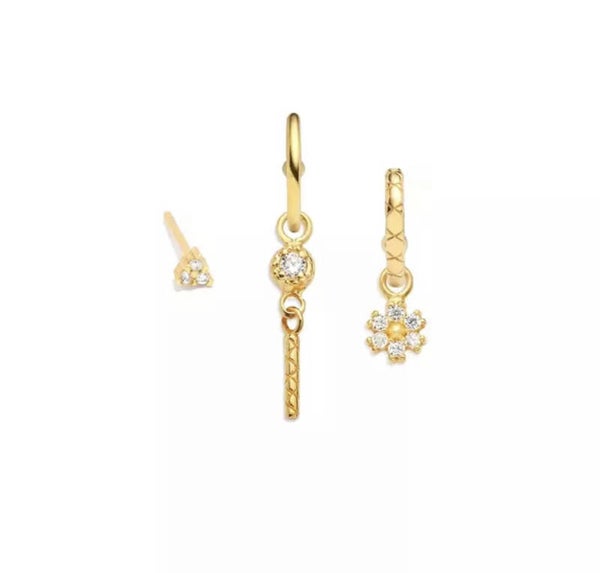 Set off 3 diamond flower