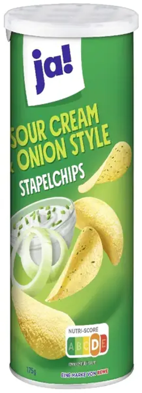 Yes! stacking chips sc & onion, 175g jar