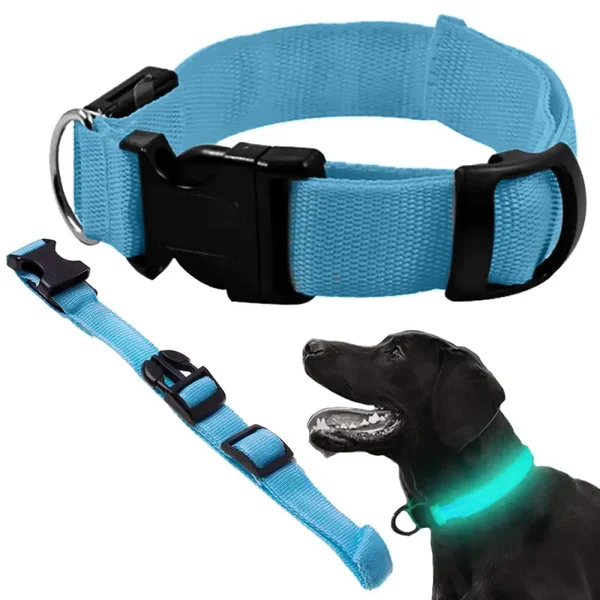 HONDEN RIEM BLAUW MET VERLICHTING