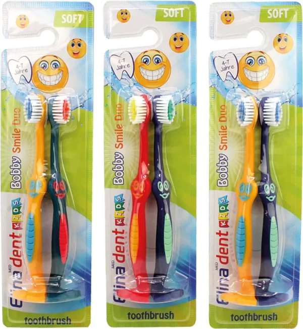 Toothbrush Elina 2er for children with foot to Auf
