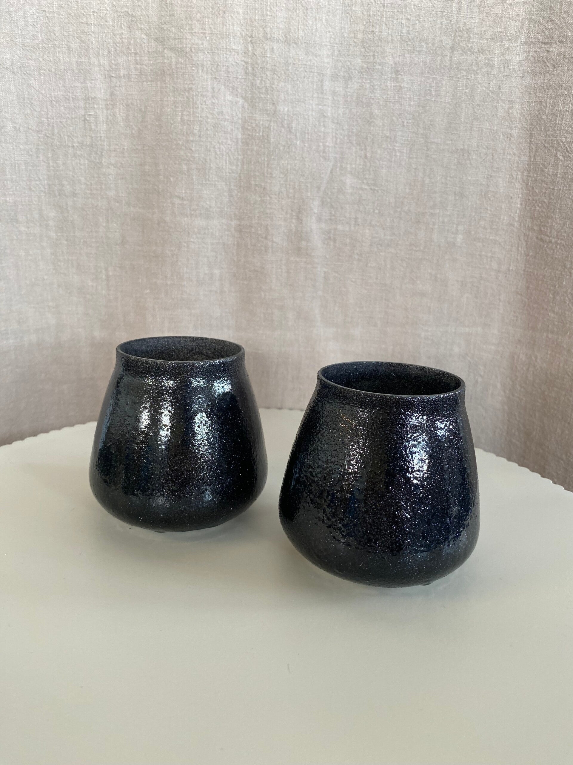 Theelicht glitter zwart