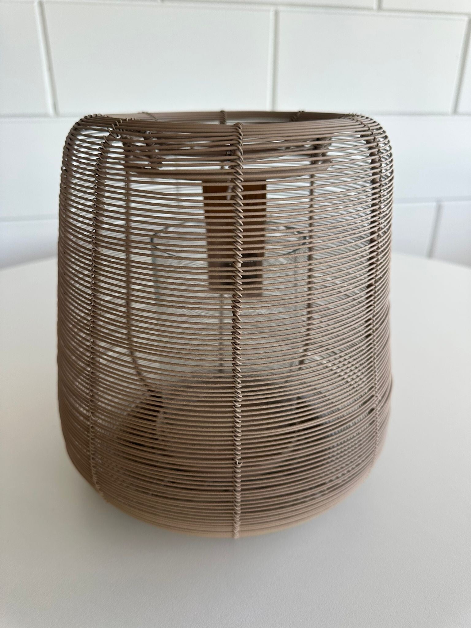 Windlicht Sil taupe groot