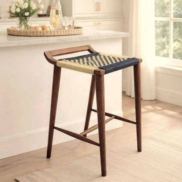 KRUK TWEEKLEURIG BEIGE & ANTRACIET MATERIAAL TEAKHOUT & TOUWKRUK