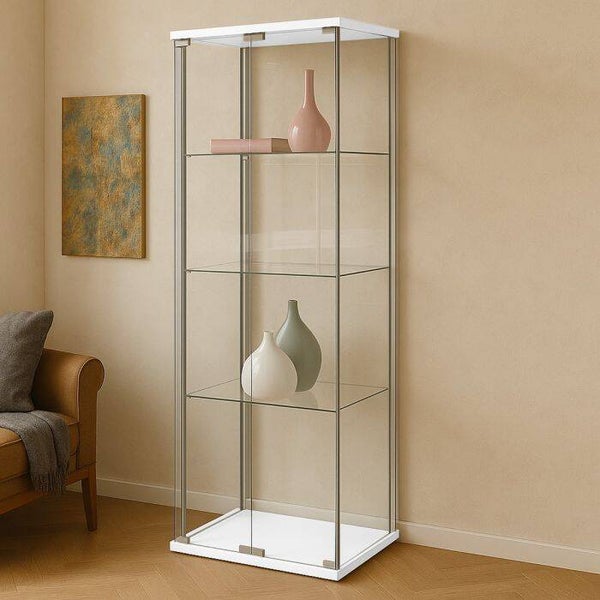 VITRINEKAST 2 DEUREN CM 60,5X36,5 H. 163 WIT GEHARD GLAS