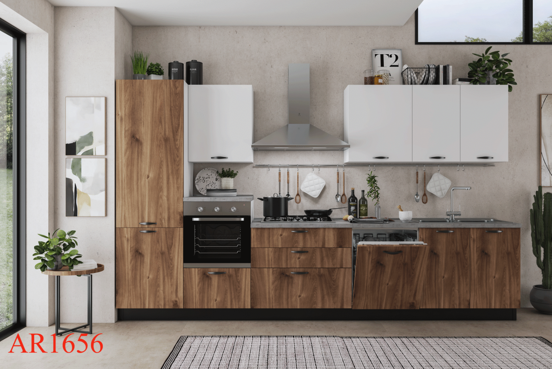 MIRA IRIS  360X60 H 216  COGNAC EN MAT WIT