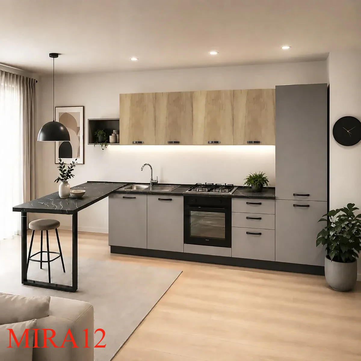 MIRA  285X60 H.216  MAT TAUPE EN NEBRASKA EIK