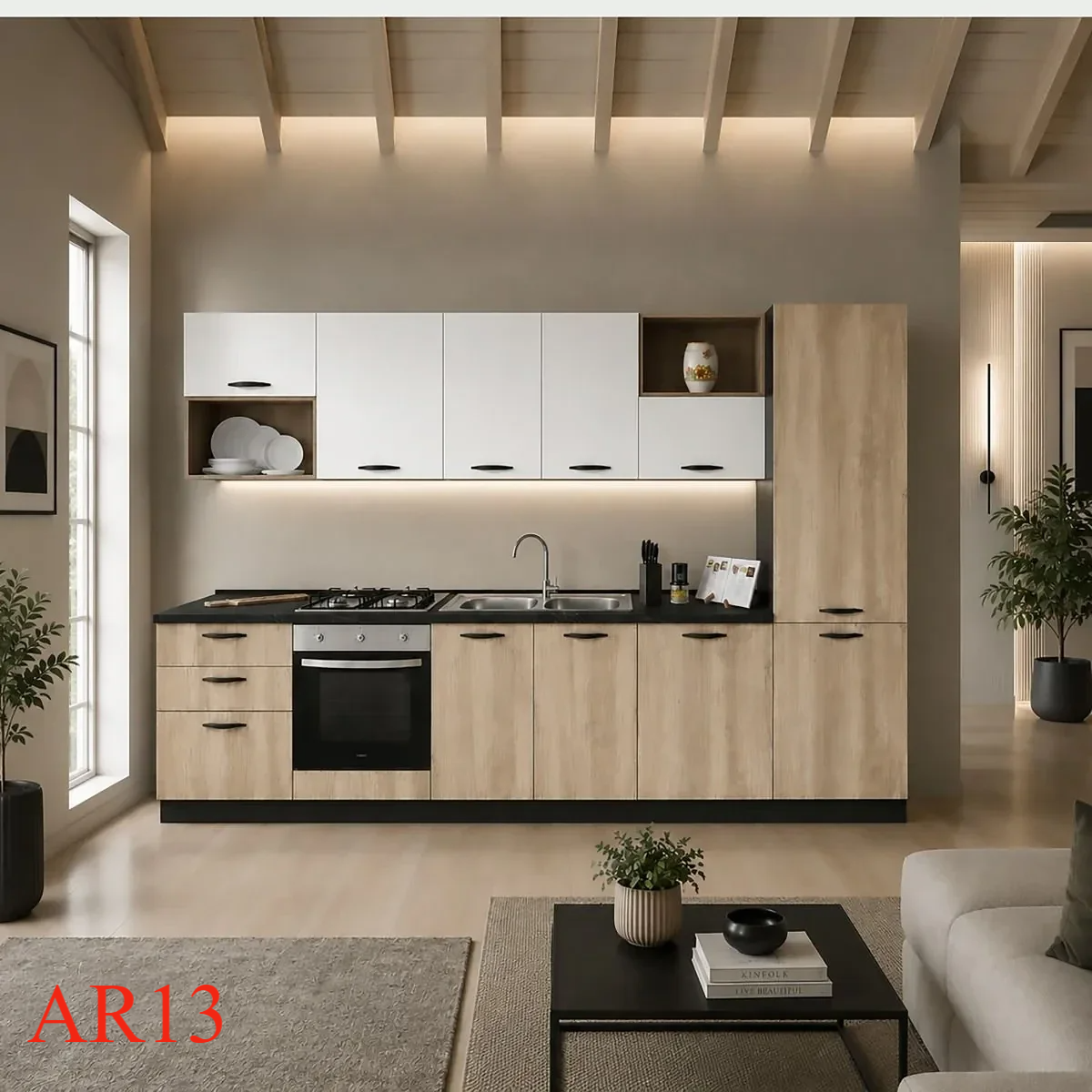 MIRA 330X60 H. 216  NEBRASKA EIK EN MAT WIT. VERSIES: LINKS en RECHTS