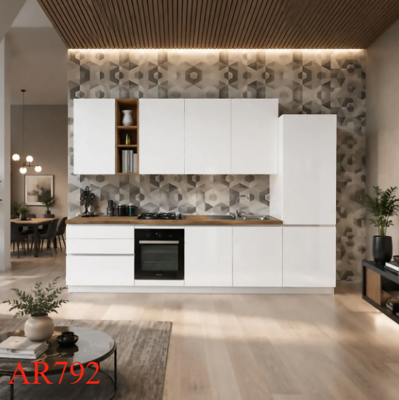 AR-TRE cucine BAHIA  330X60 H.240  GLANZEND WIT