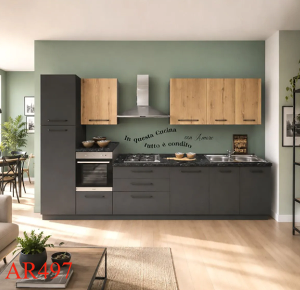 AR-TRE cucine SKY  360X60 H.216  KOOLSTOF EN OUD EIKENHOUT