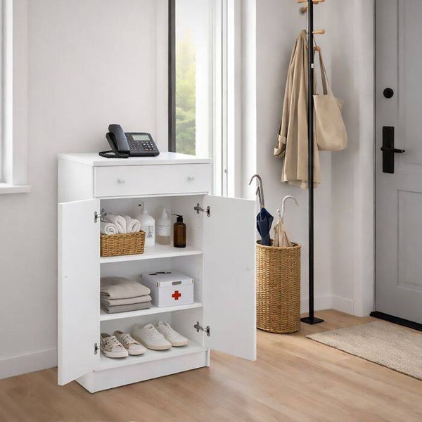 MULTIFUNCTIONELE KAST CM 62X34 H. 105 MAT WIT