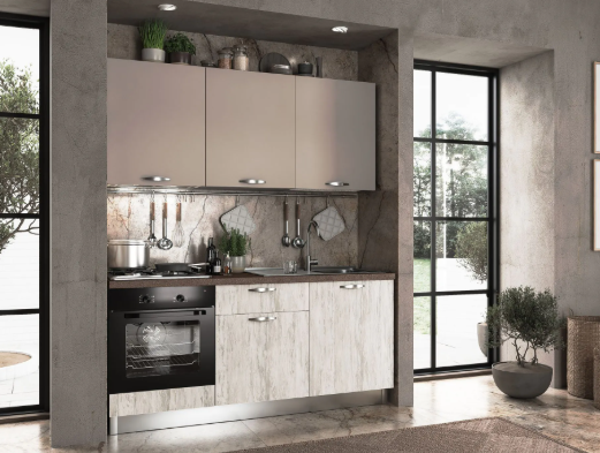 MIRA ALBA  CM 180X60 H.216  WIT EIK EN MAT TAUPE