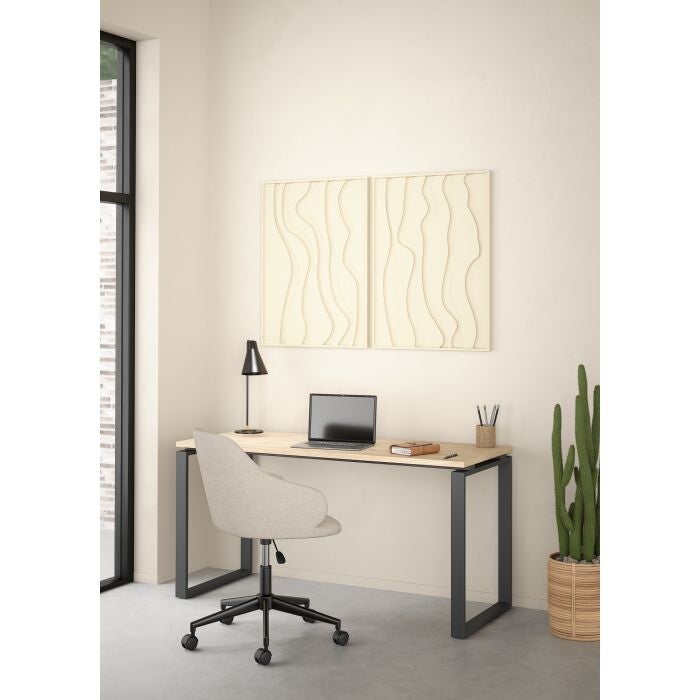 BUREAU MODEL BORD CM 150X60 H. 75.6 JACKSON HICKORY EN ANTRACIET
