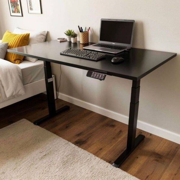 ELEKTRISCH BUREAU IN HOOGTE VERSTELBAAR CM 150X75 H 62 MAT ZWART