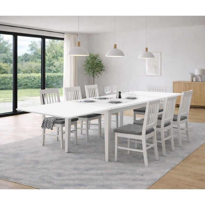 MODEL PARIS UITSCHUIFBARE TAFEL CM 180X95 WIT MAT