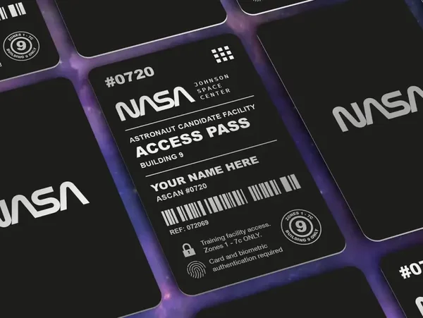 Personalisierter NASA Austronauten Anwärter Ausweis (Replik)
