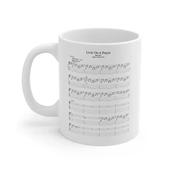 "Living On A Prayer" Song Noten Tasse