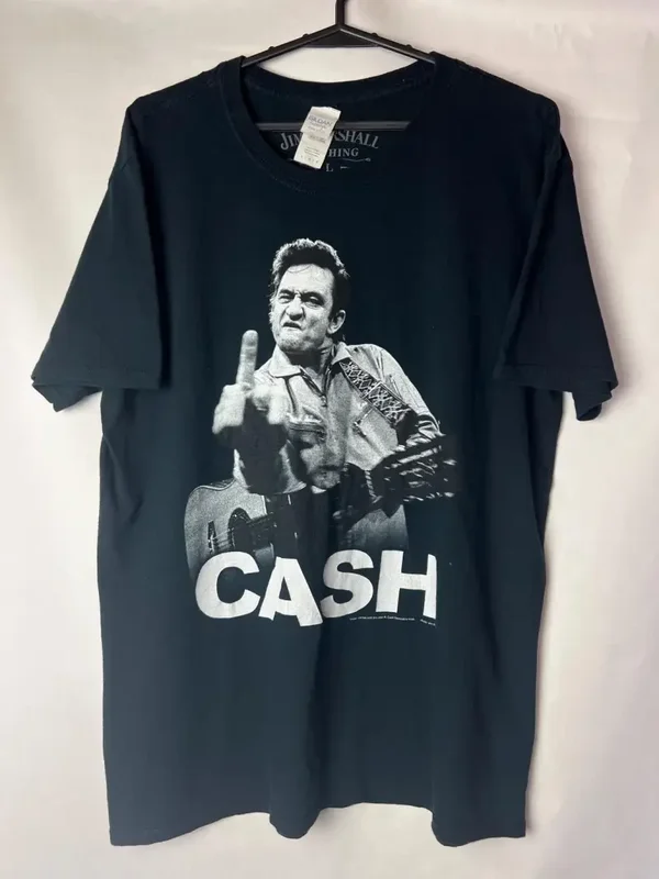 Johnny Cash Mittelfinger T Shirt Einzelstück