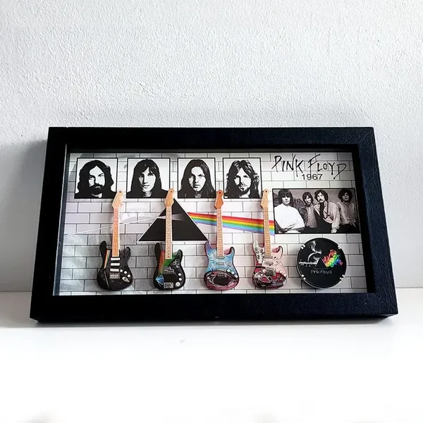 XL Shadowbox Frame Gitarren & Schlagzeug – Pink Floyd
