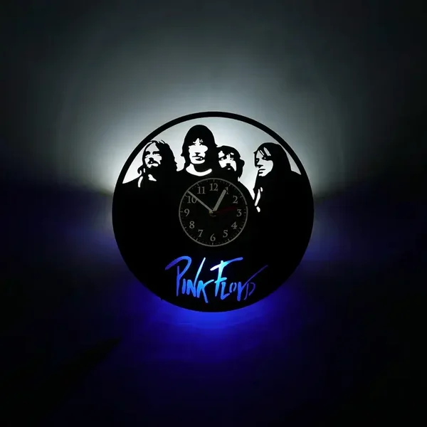 Pink Floyd Schallplattenuhr mit LED-Lichtern