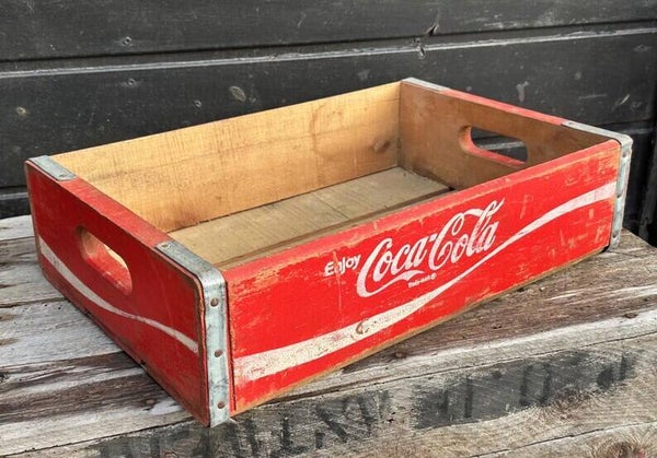 Vintage Coca Cola Getränkekiste Holzkiste 1970er