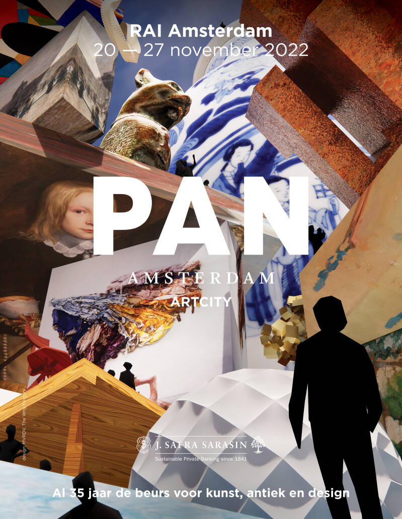 Poster van Pan Amsterdam 2022 (20-27 november 2022) 35 jaar de beurs voor kunst, antiek en design
