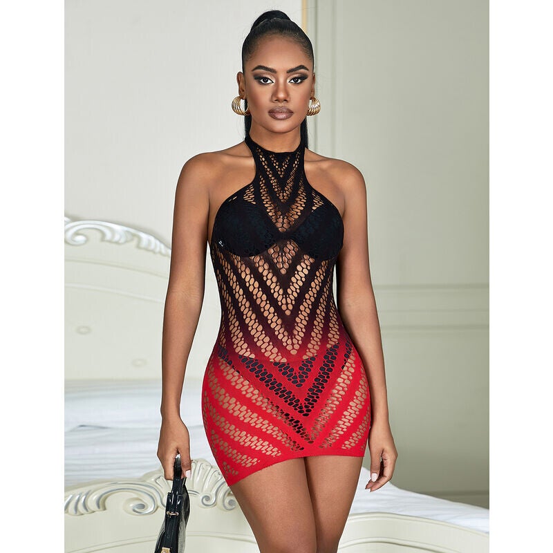 Robe sexy dégradée rouge et noire, taille unique - By Subblime