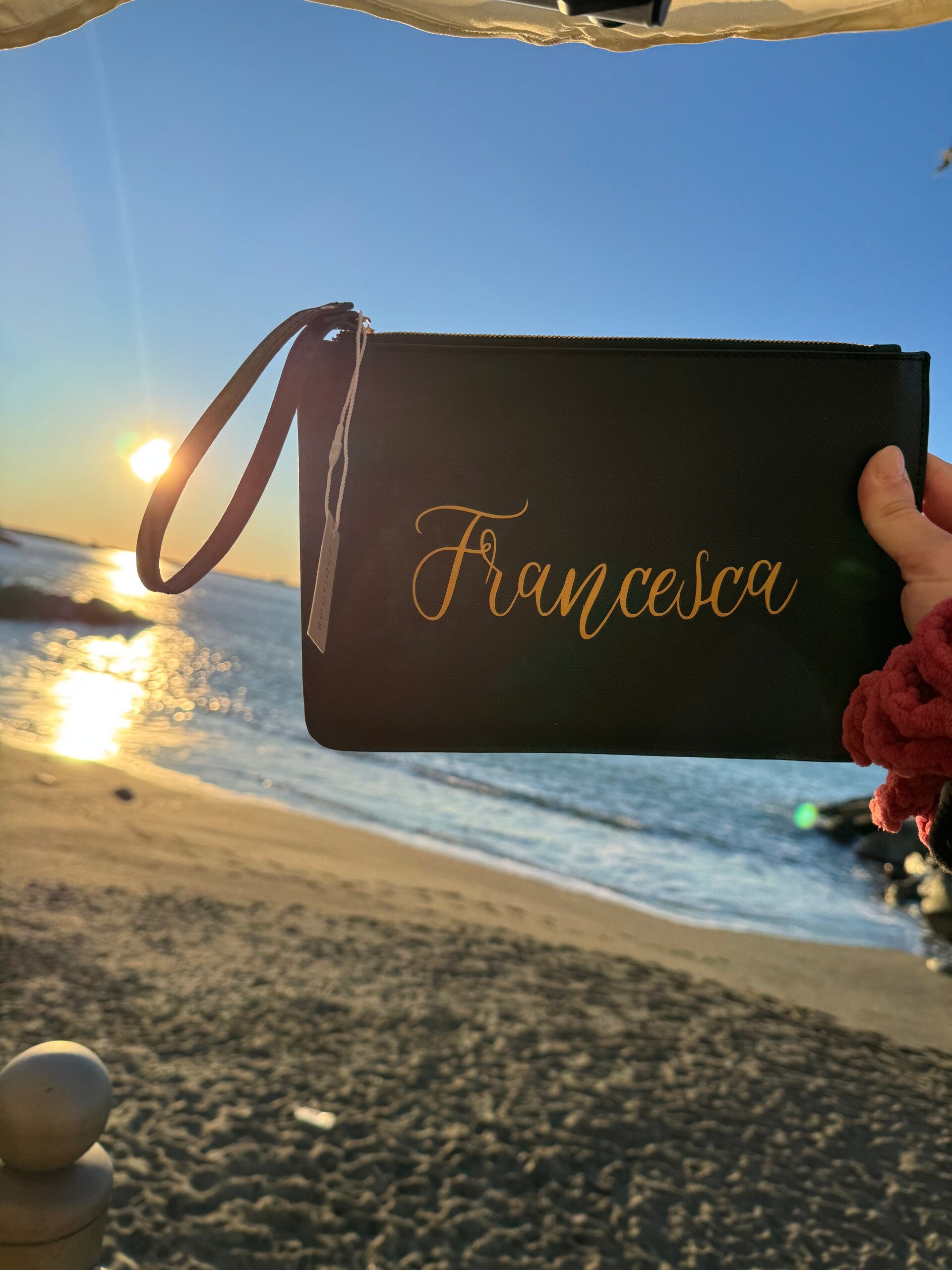 Pochette saffiano con nome