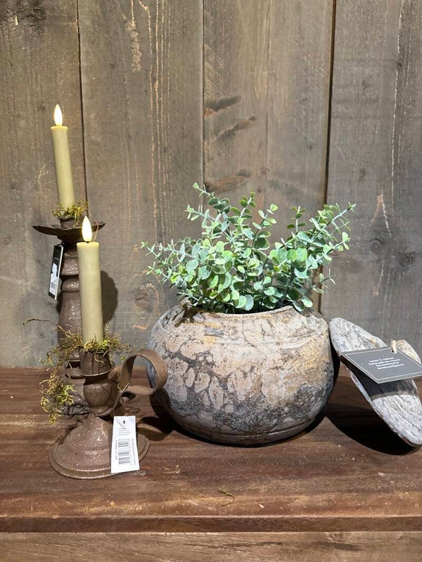 Licht grijs gemêleerd pot