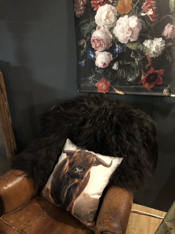 Zwart IJslandse schapenvacht