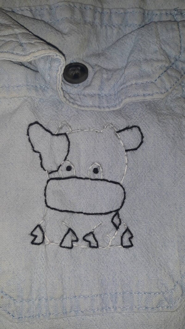 Embroidery cow