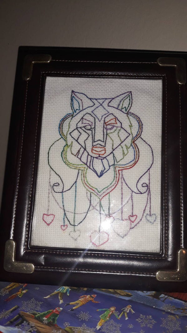 Walter the Wolf embroidery