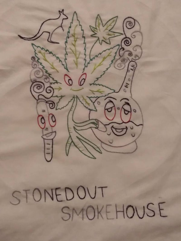 Weed Leaf n Friends embroidery