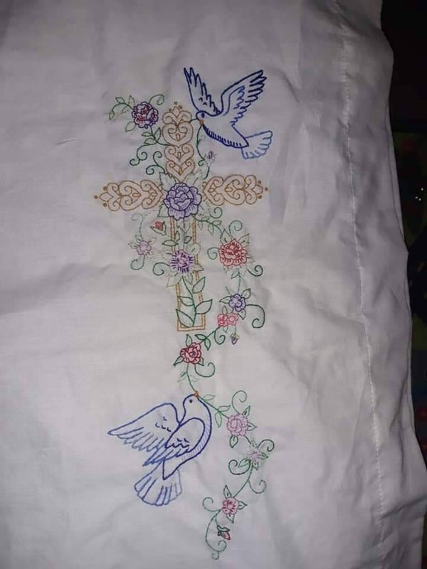 Cross and Birds Embroidery
