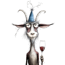 WHIMSICAL PARTY ANIMAL GOAT