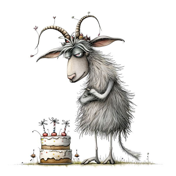 WHIMSICAL PARTY ANIMAL GOAT