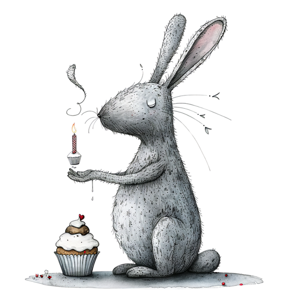 WHIMSICAL PARTY ANIMAL RABBIT
