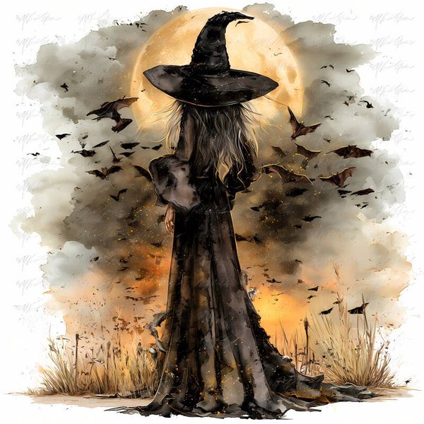 Witch with Bats