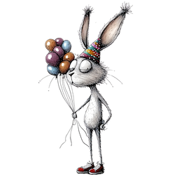 WHIMSICAL PARTY ANIMAL BUNNY