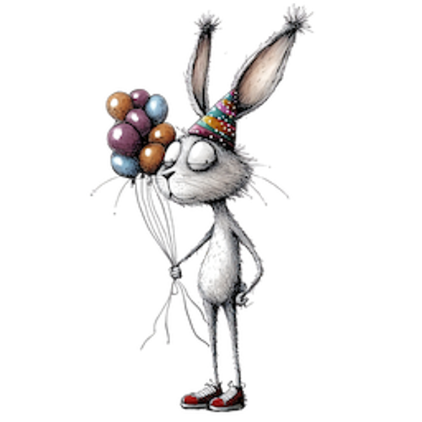 WHIMSICAL PARTY ANIMAL BUNNY