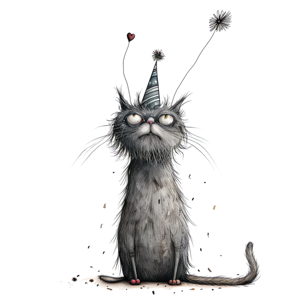 WHIMSICAL PARTY ANIMAL CAT