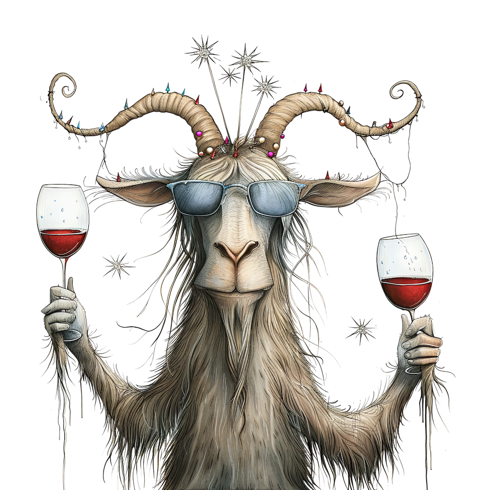 WHIMSICAL PARTY ANIMAL GOAT