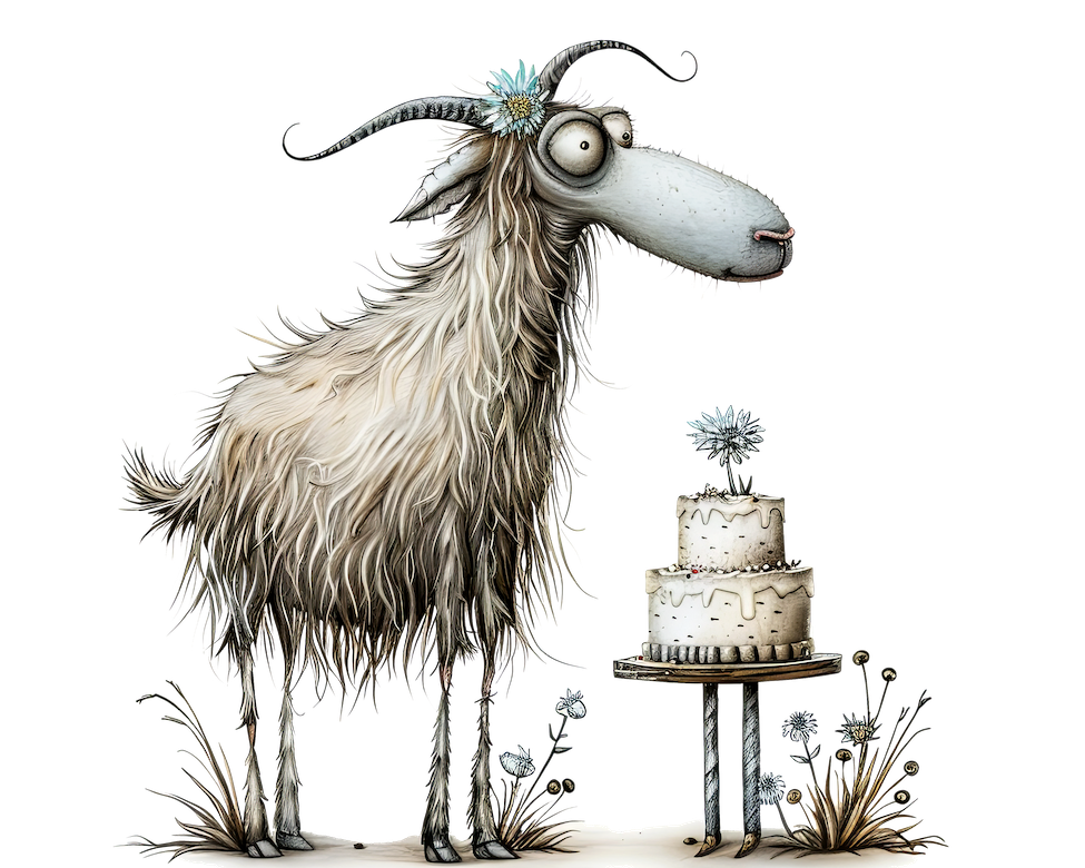 WHIMSICAL PARTY ANIMAL GOAT